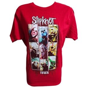 Slipknot lowa Red Panel Group Masks T-Shirt